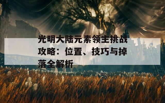 光明大陆元素领主挑战攻略：位置、技巧与掉落全解析