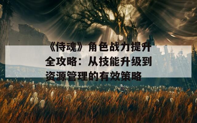 《侍魂》角色战力提升全攻略：从技能升级到资源管理的有效策略