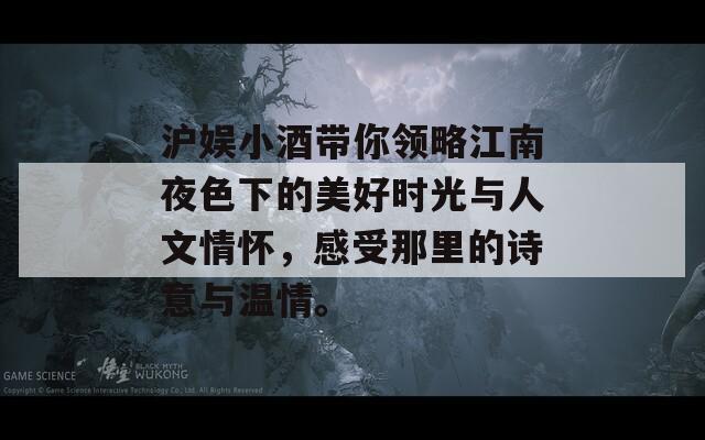 沪娱小酒带你领略江南夜色下的美好时光与人文情怀，感受那里的诗意与温情。