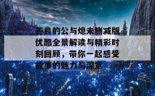 善良的公与熄未删减版优酷全景解读与精彩时刻回顾，带你一起感受故事的魅力与深意