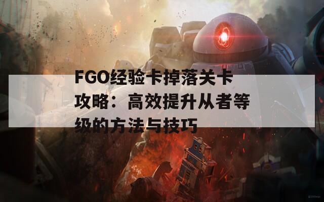 FGO经验卡掉落关卡攻略：高效提升从者等级的方法与技巧