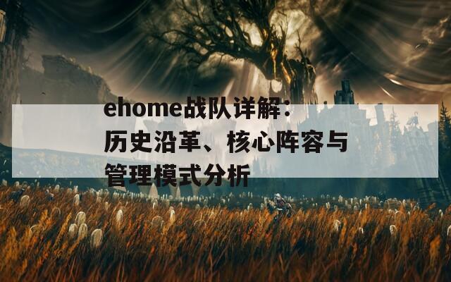 ehome战队详解：历史沿革、核心阵容与管理模式分析