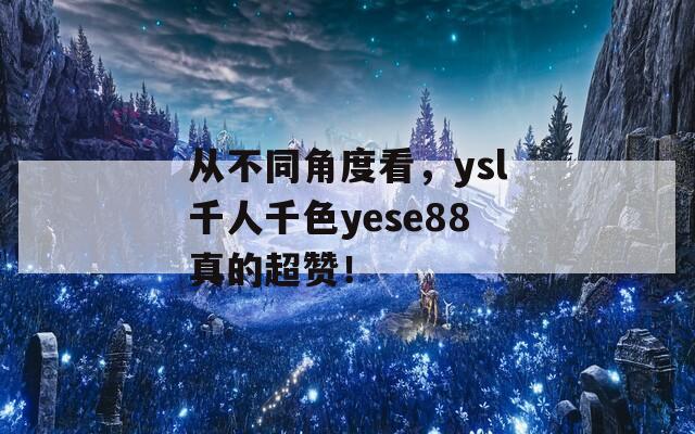 从不同角度看，ysl千人千色yese88真的超赞！